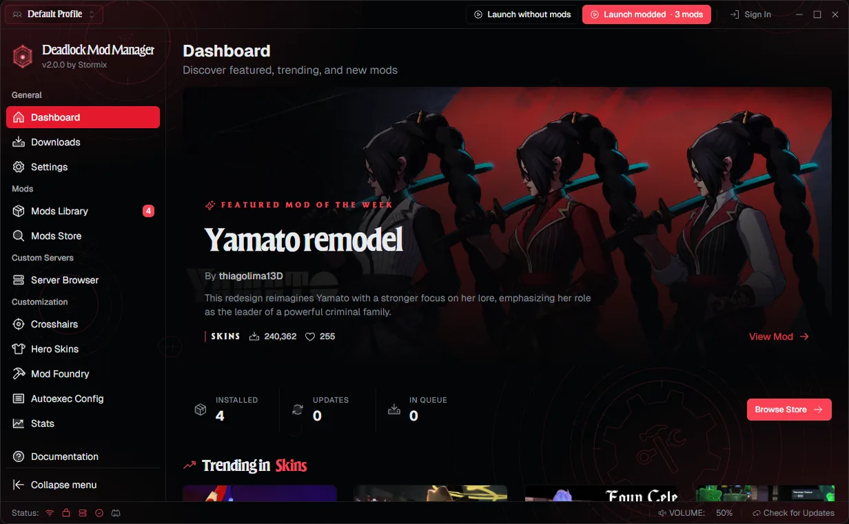 Deadlock Mod Manager with the Deadlock API theme